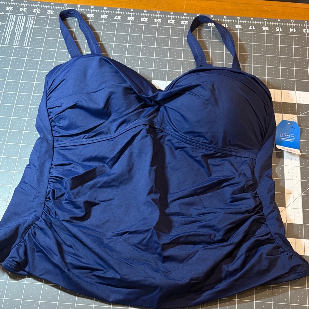 Lands End Deep Sea Navy Bandeau women’s Swim Tankini Top